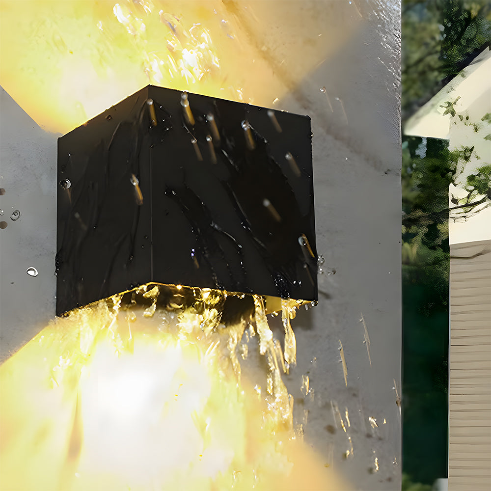 LED Rectangle Black Outdoor Wall Lamp IP65