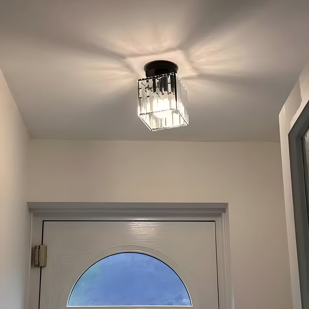 Mini Crystal Ceiling Light, black, E27, 13cm
