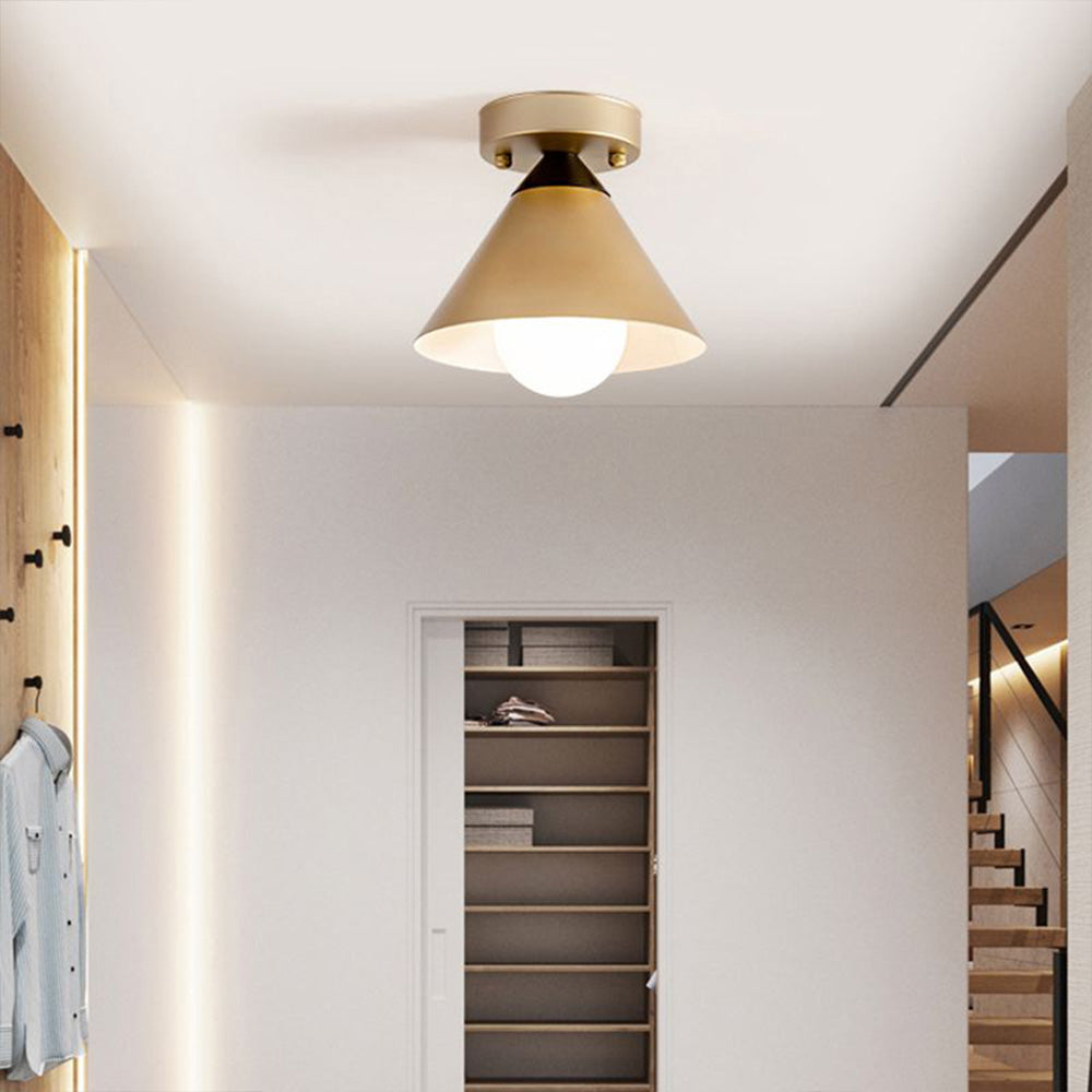 Modern Gold Flush Ceiling Light For Hallway