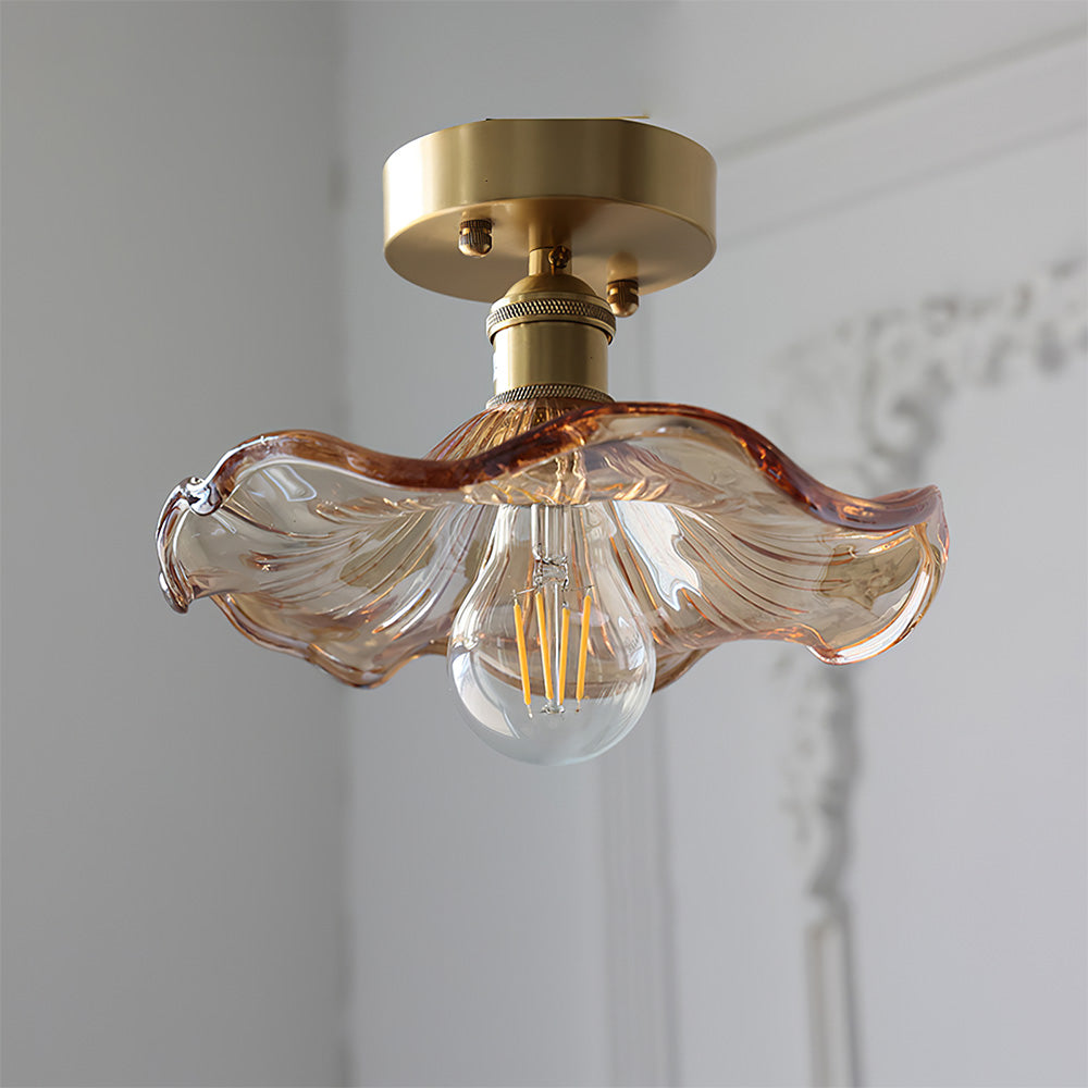 Vintage Flowers Glass Kitchen Ceiling Lighting