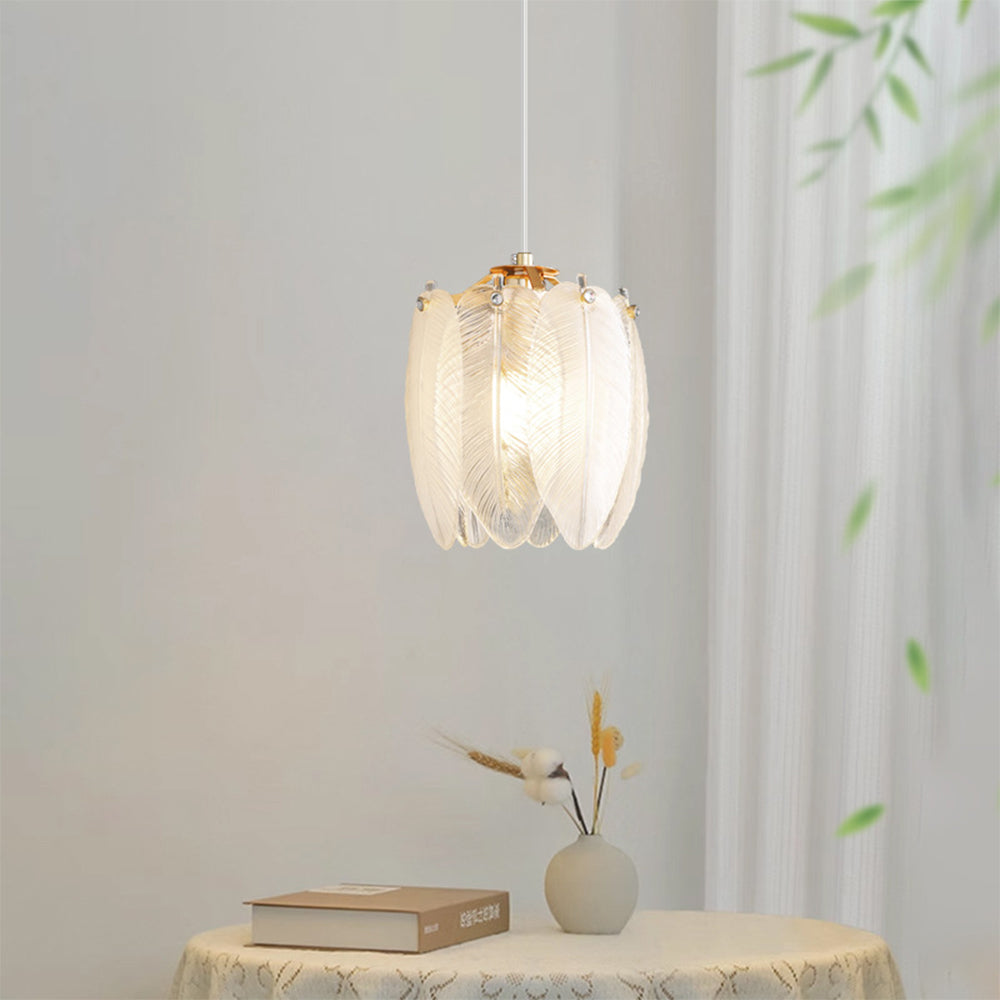 French Feather Glass Pendant Lights