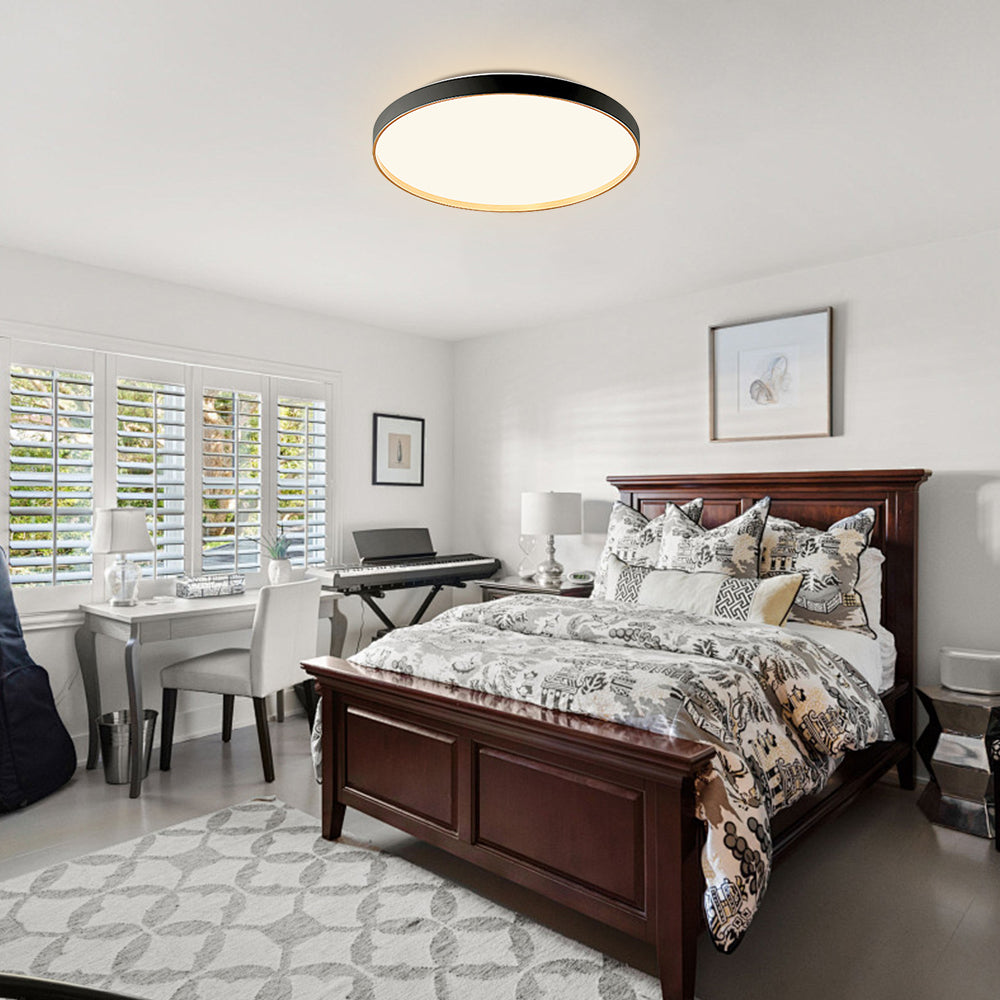 Black Round Flush Ceiling Light For Living Room