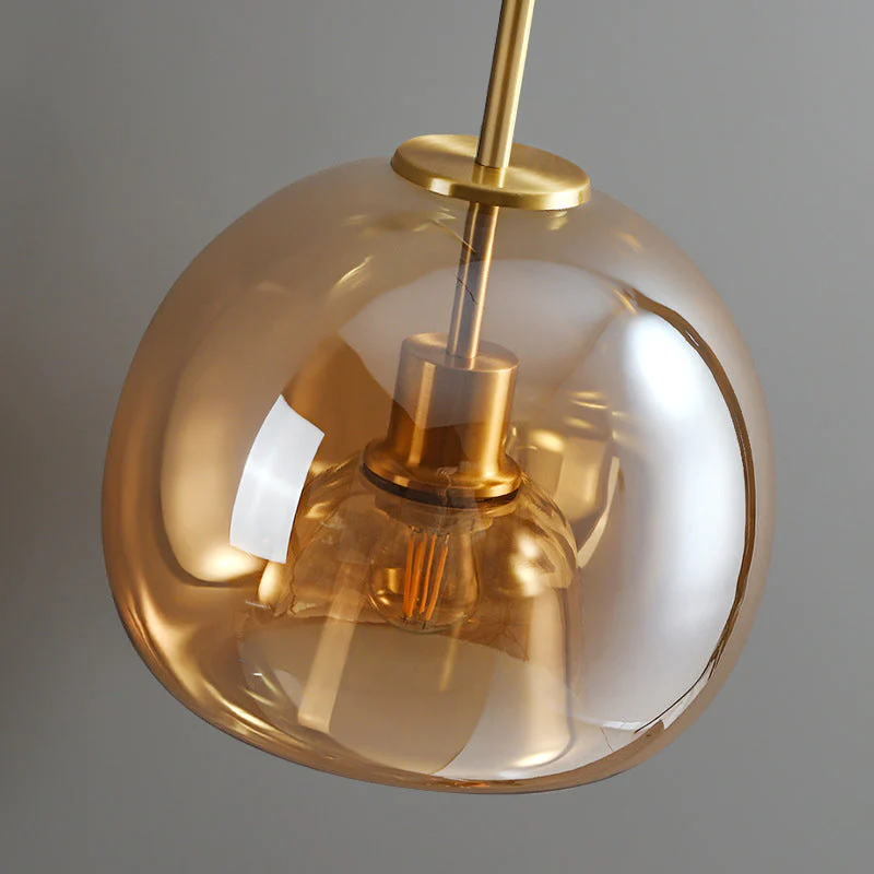 Set of 2 Modern Copper Glass Hallway Ceiling Light