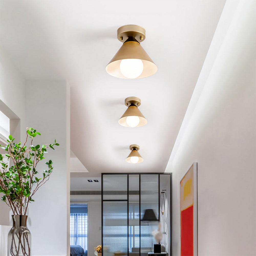 Modern Gold Flush Ceiling Light For Hallway