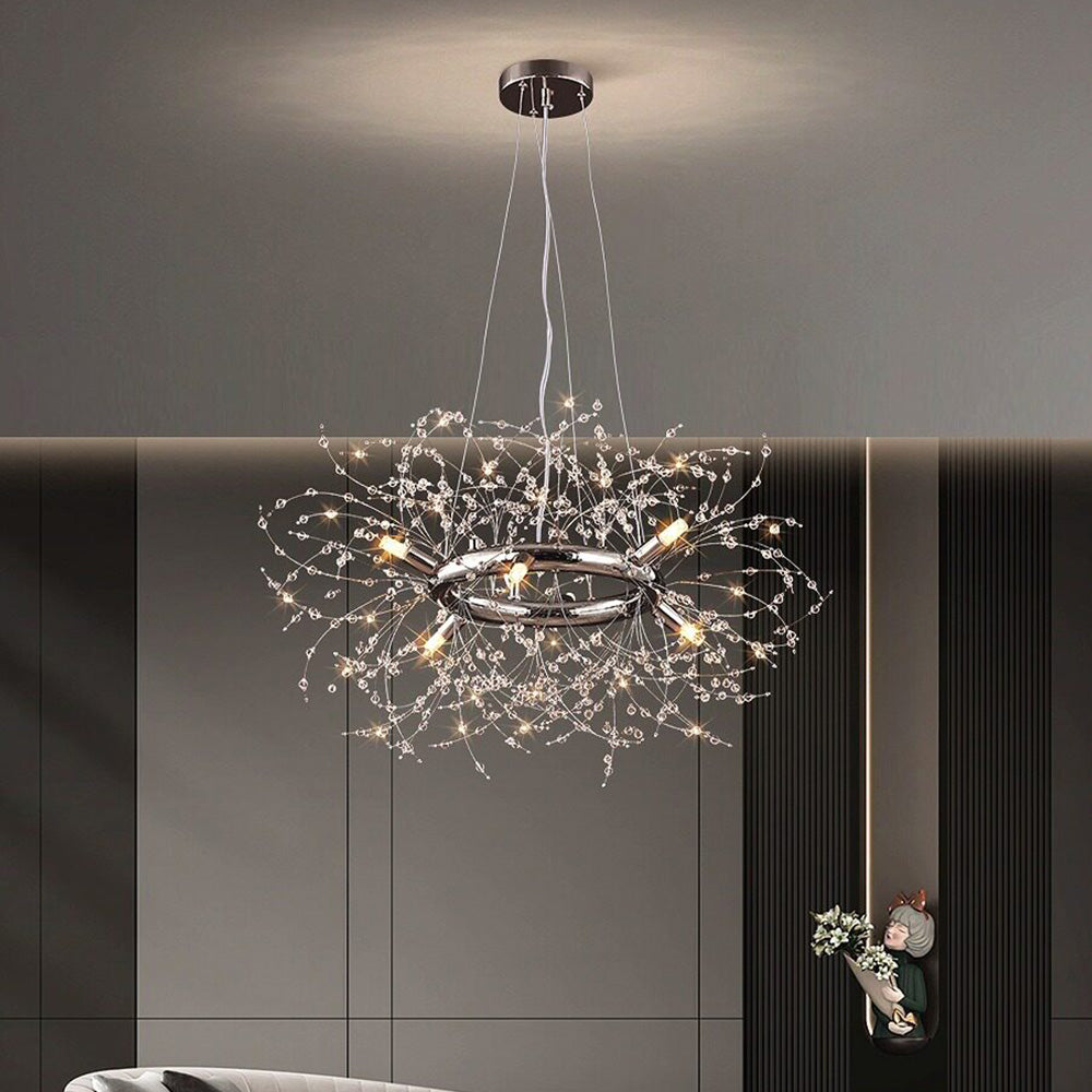 Modern Luxury Crystal Ring Chandelier for Living Room Dining Room