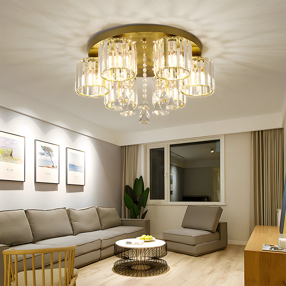 Contemporary Crystal Flush Mount Ceiling Lights