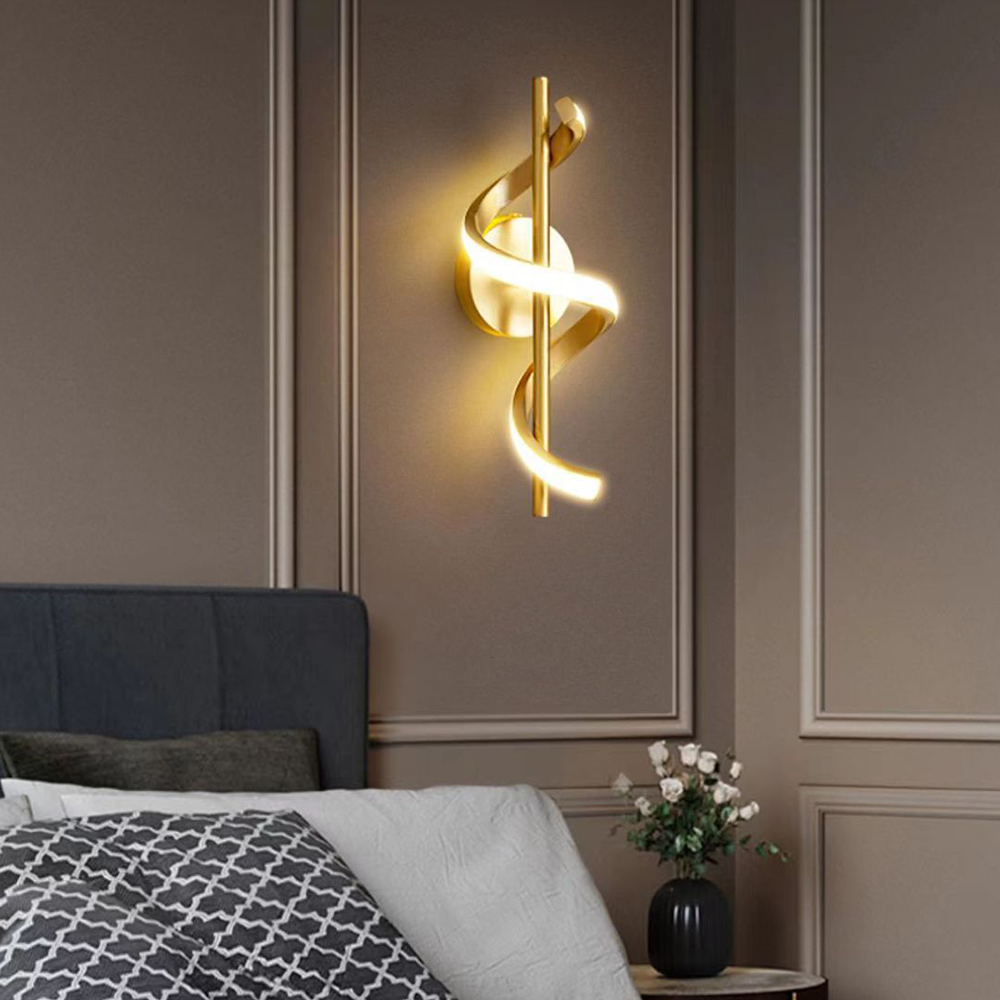 Lampsmodern Simple Bedroom Wall Lights Modern LED Brass Wall Light