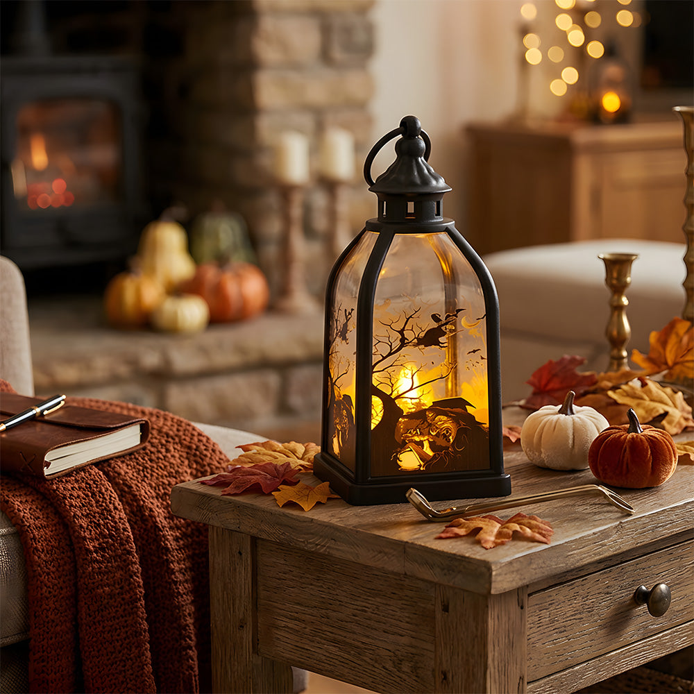 Indoor Decor Witch Bat LED Halloween Table Lamp for Night Party