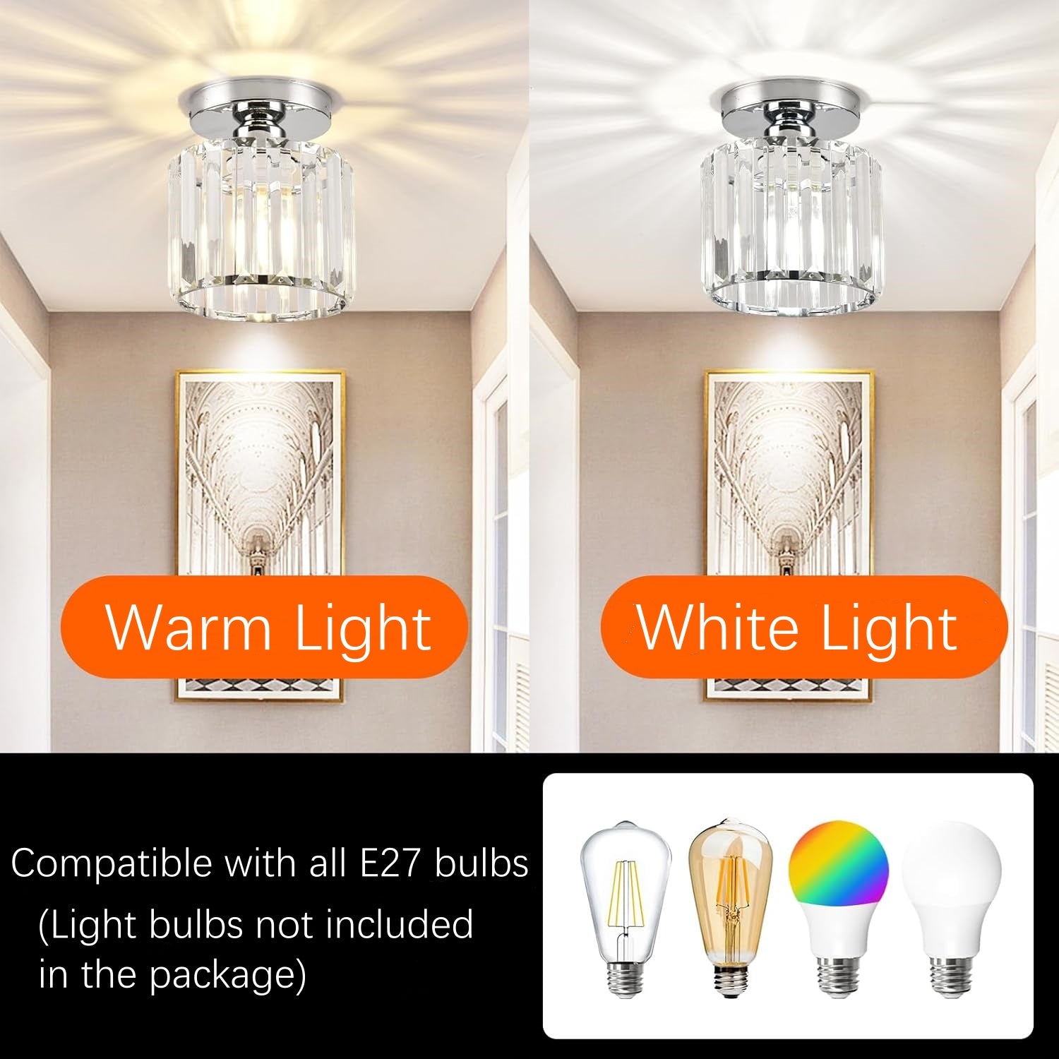 1-Light Hallway Flush Mount Ceiling Light