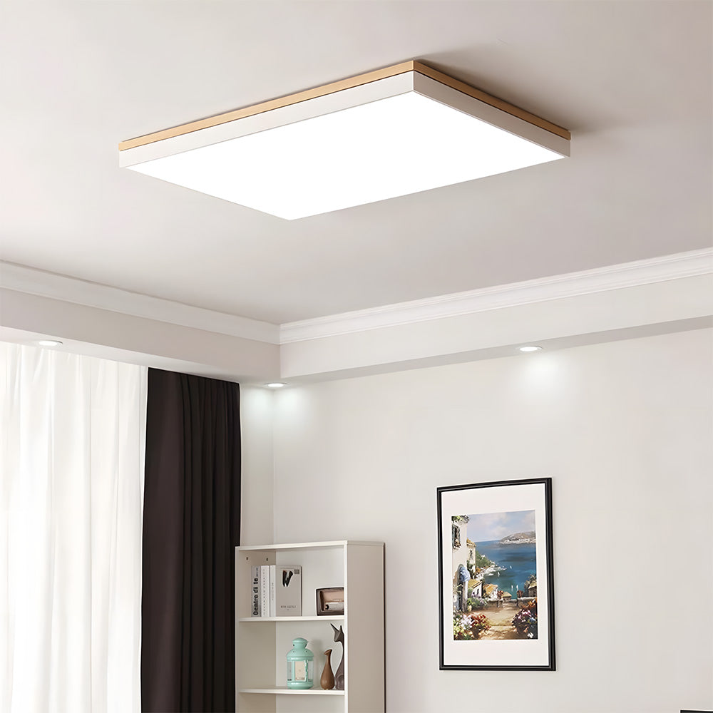 Modern Wooden Dimmable Flush Mount LED Ceiling Lights for Living Room Hallway