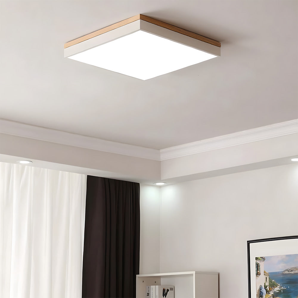 Modern Wooden Dimmable Flush Mount LED Ceiling Lights for Living Room Hallway