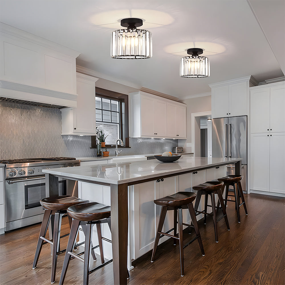 Crystal Semi Flush Mount Ceiling Lights for Living Room