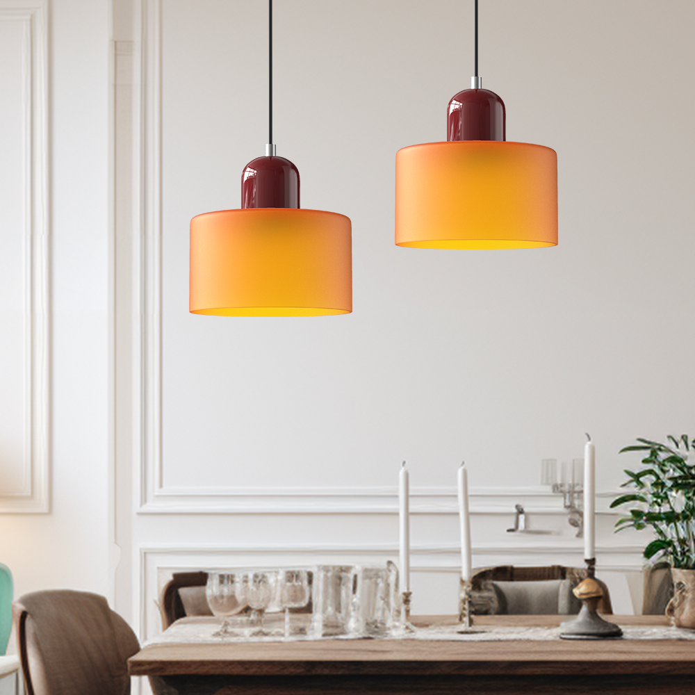 Bauhaus Small Glass Art Pendant Light For Kitchen Island