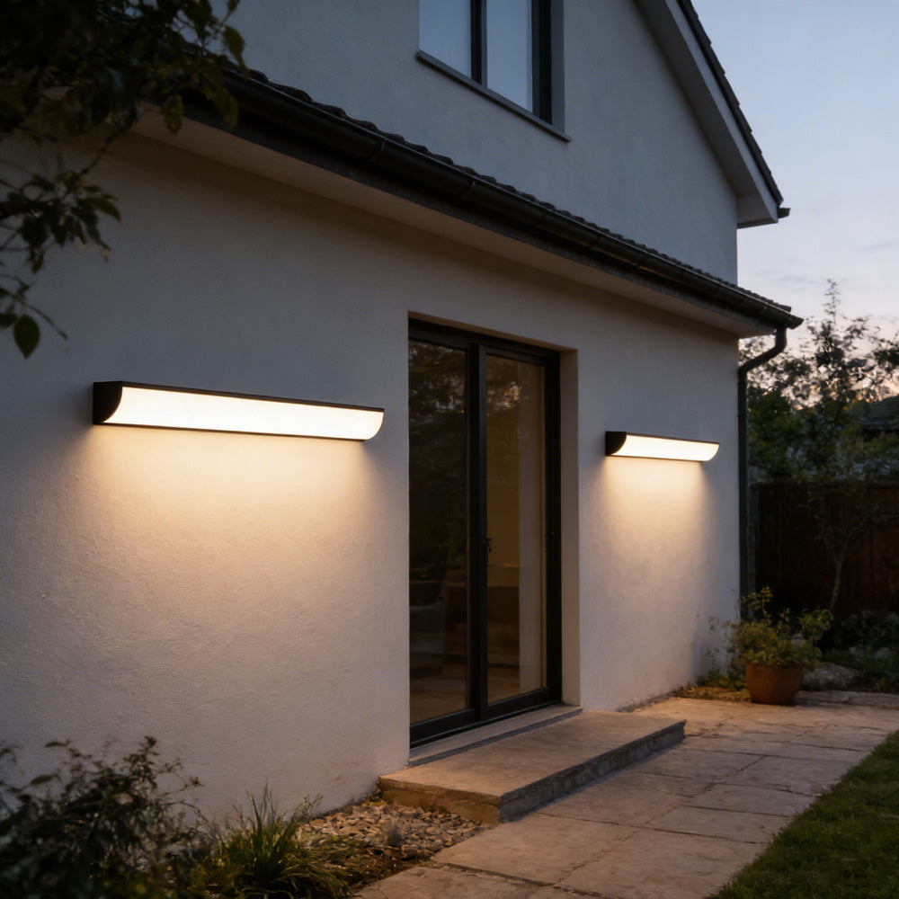 Set of 2 Minimalist Outdoor Waterproof LED Wall Light