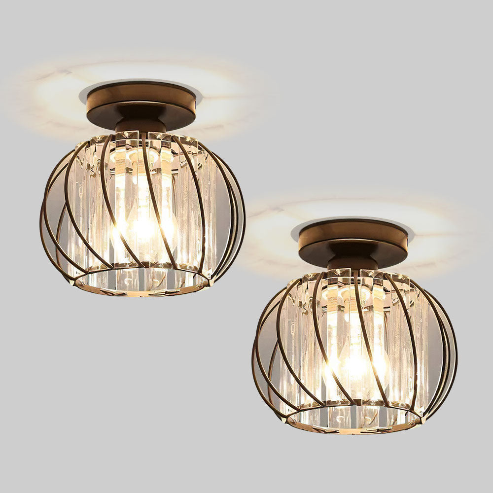 Set of 2 Simple Luxury Glass Hallway Ceiling Light