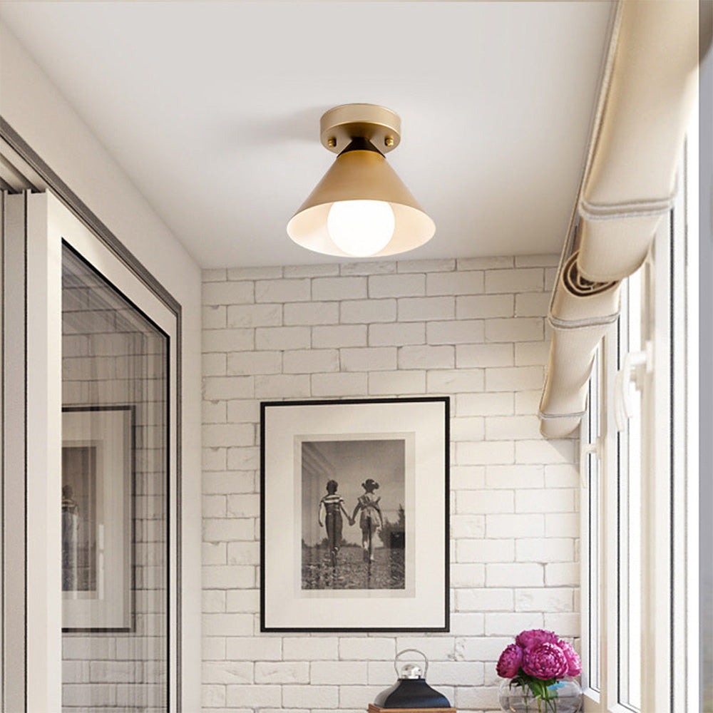 Modern Gold Flush Ceiling Light For Hallway