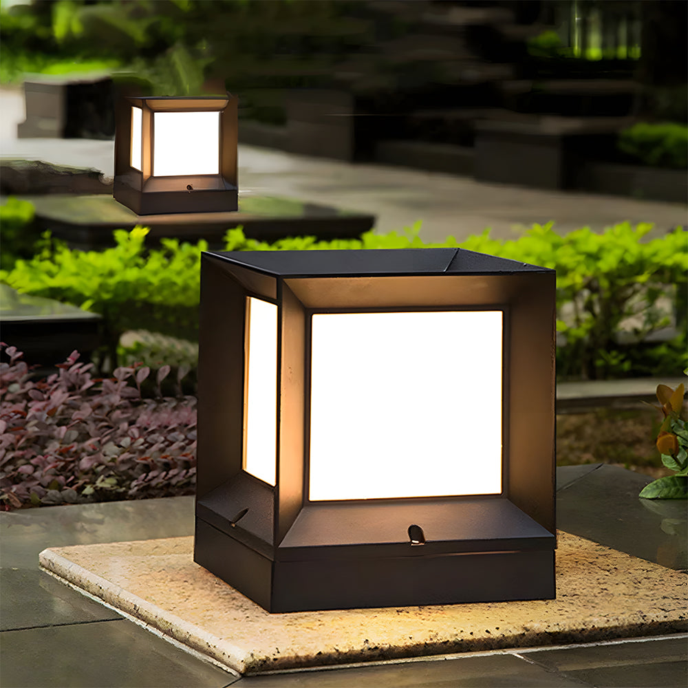 Modern Black Solar Power Outdoor Lantern LED Wall/Floor Lights