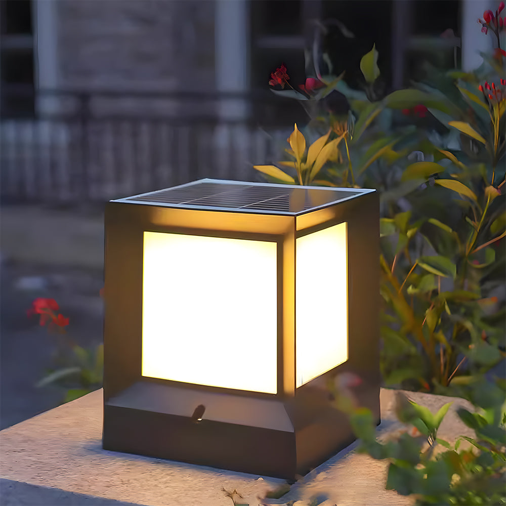 Modern Black Solar Power Outdoor Lantern LED Wall/Floor Lights