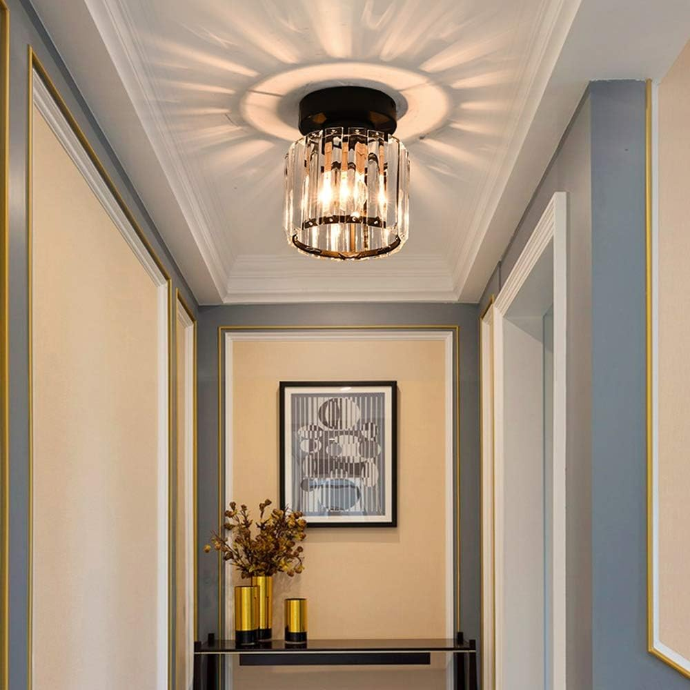 Hallway Crystal Circle Flush Mount Ceiling Light