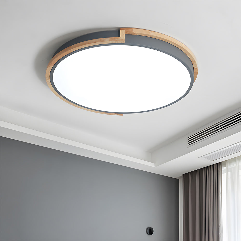 Contemporary Wood LED Flush Ceiling Lights For Bedroom