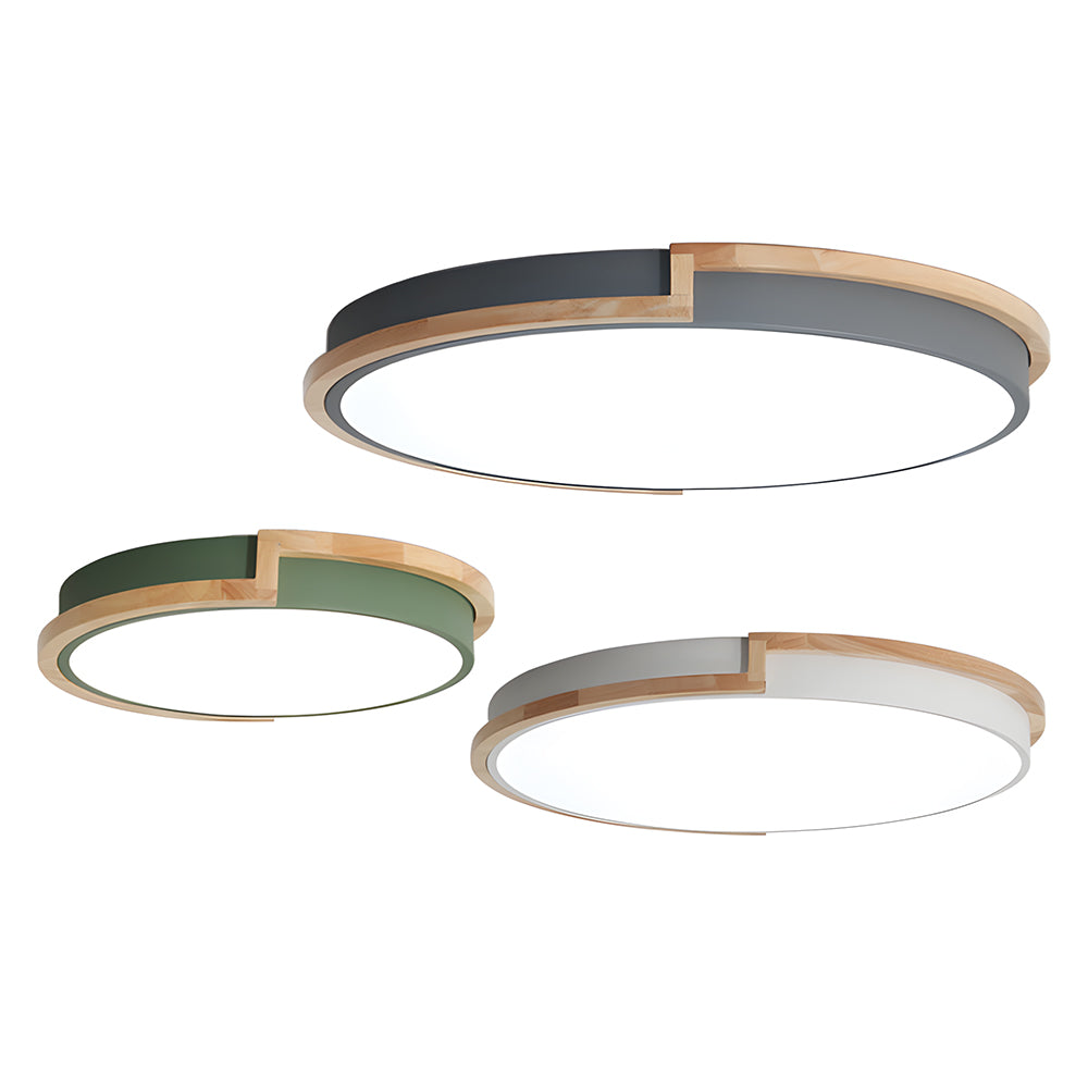Contemporary Wood LED Flush Ceiling Lights For Bedroom