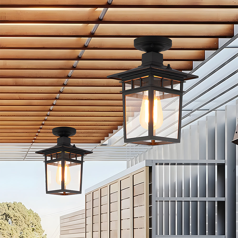 IP65 Vintage Outdoor Ceiling Lights in Black