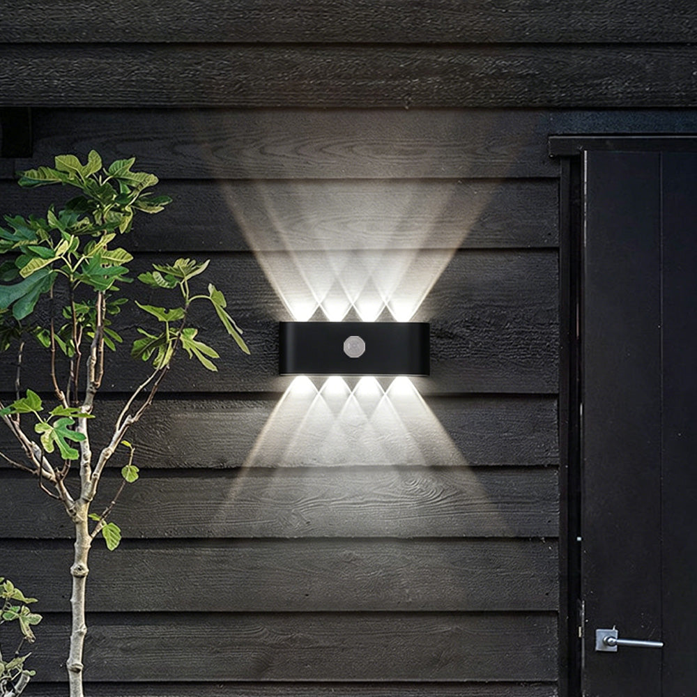 IP65 Modern Up and Down LED PIR Outdoor Wall Light
