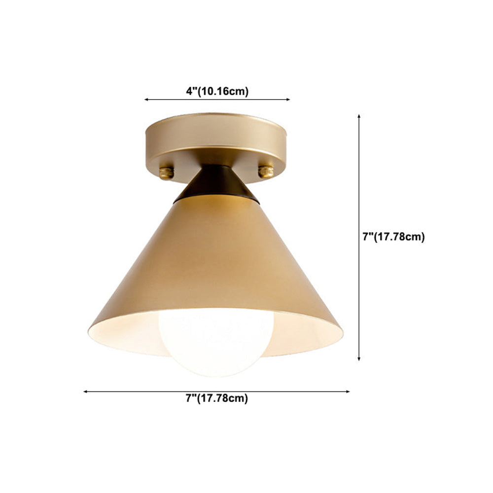Modern Gold Flush Ceiling Light For Hallway