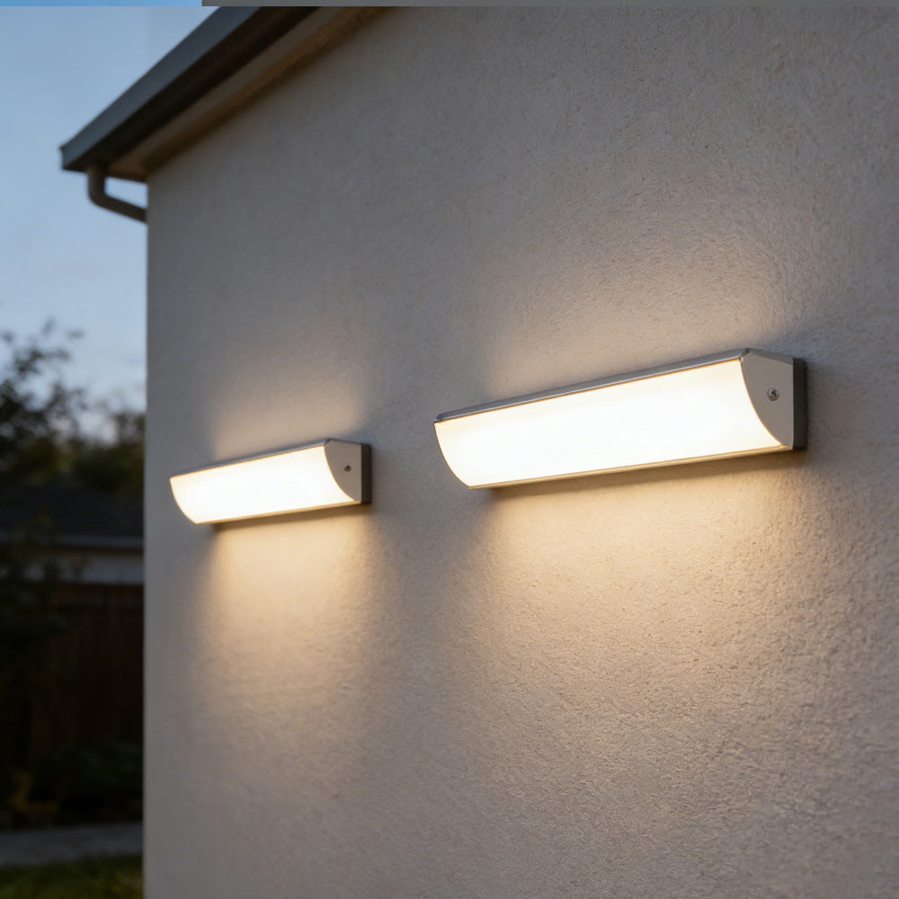 Set of 2 Minimalist Outdoor Waterproof LED Wall Light