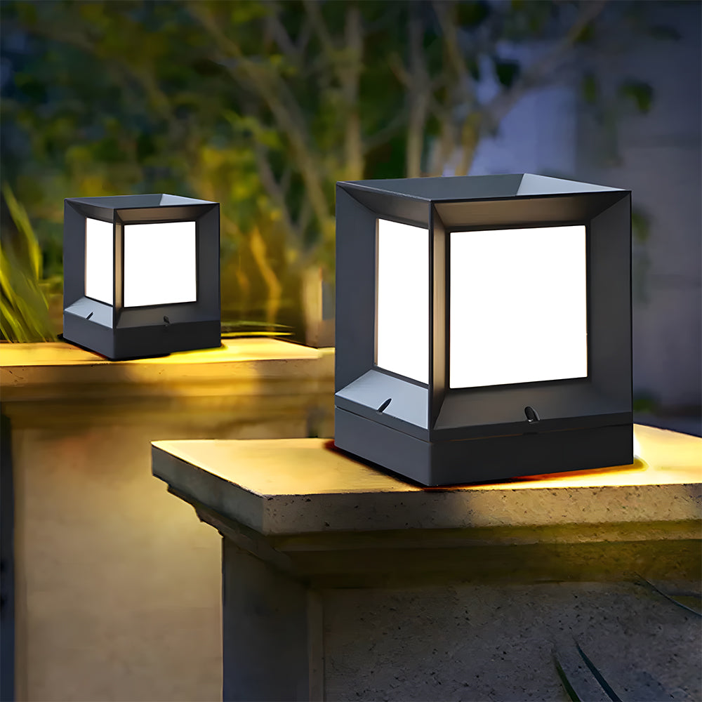 Modern Black Solar Power Outdoor Lantern LED Wall/Floor Lights