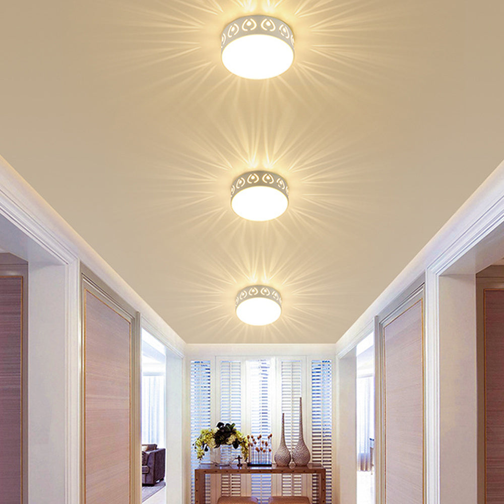 Round Recessed Flush Ceiling Lights for Hall Porch Walkway