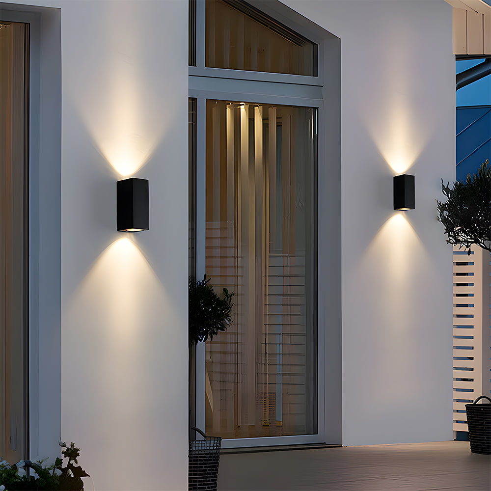 LED Rectangle Black Outdoor Wall Lamp IP65