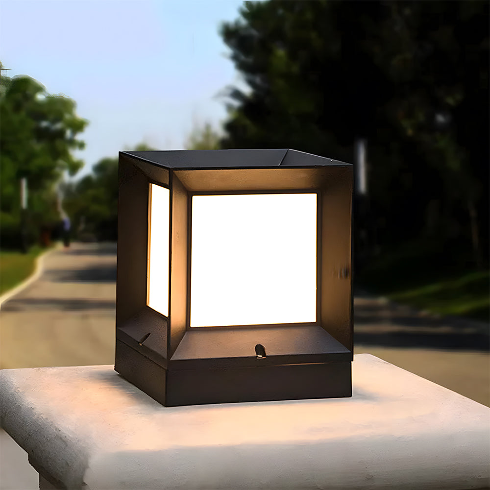 Modern Black Solar Power Outdoor Lantern LED Wall/Floor Lights
