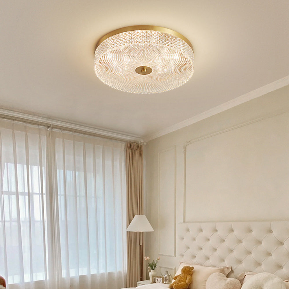 Light Luxury Crystal Copper Ceiling Lamp