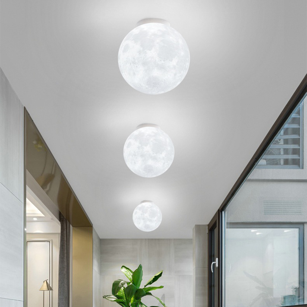 Modern White Moon Ceiling Lighting For Bedroom