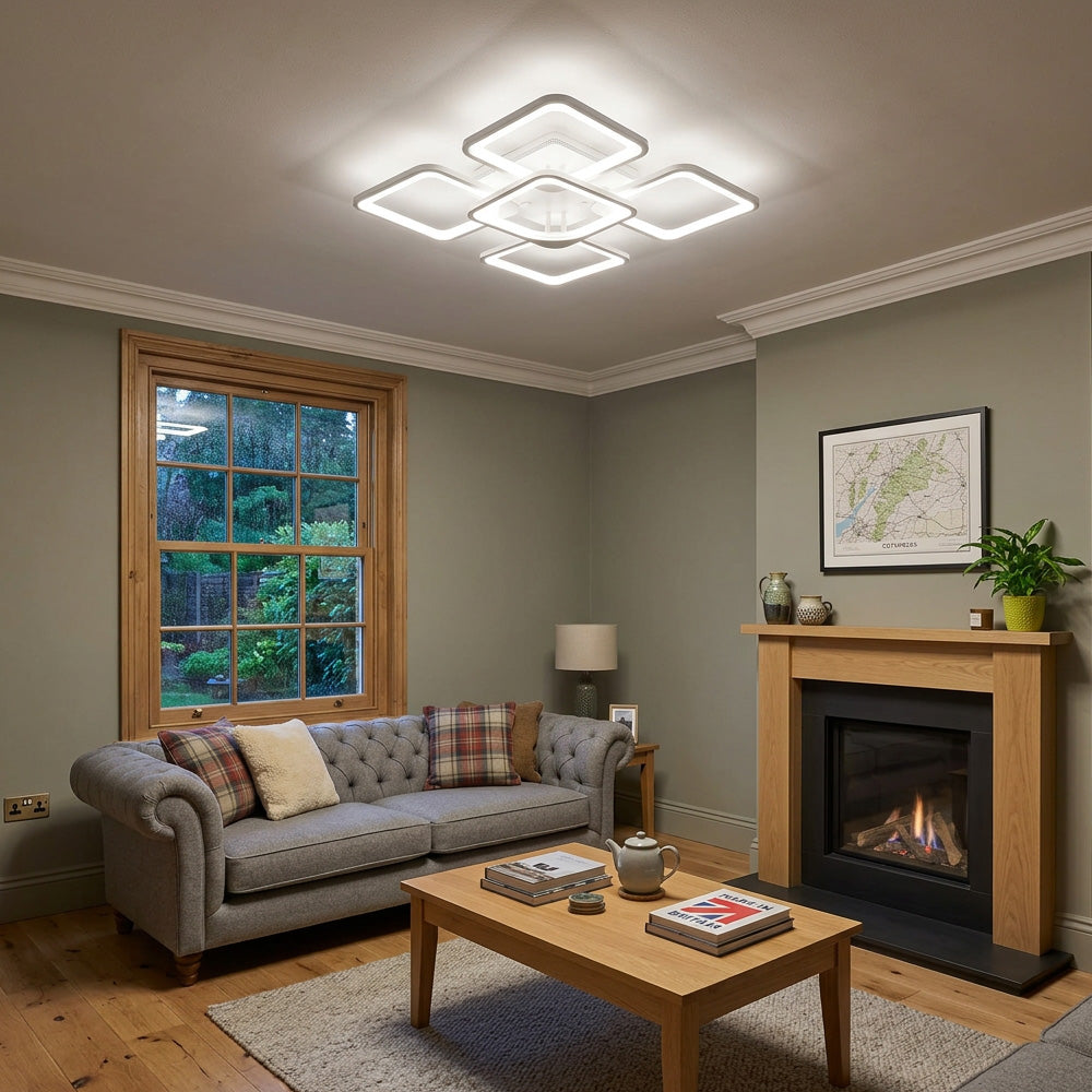 Modern Geometric Square LED Ceiling Lights for Office Bedroom