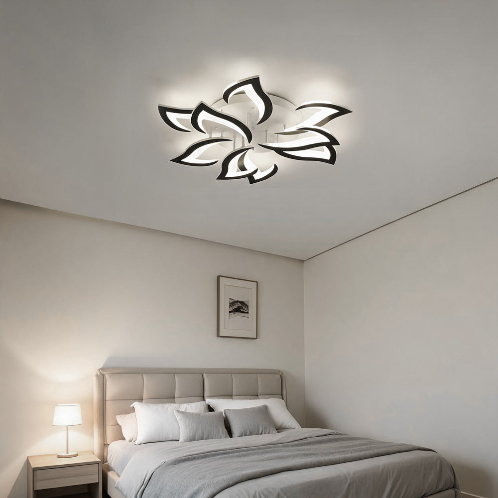Contemporary Flower Shape Iron LED Ceiling Light For Living Room