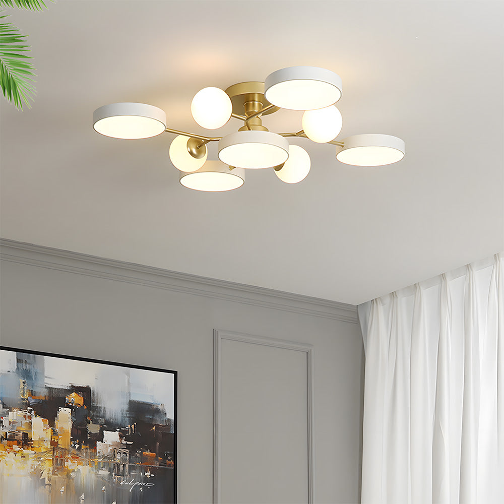 Modern Multi Arm Glass LED Flush Mount Ceiling Lights for Living Room