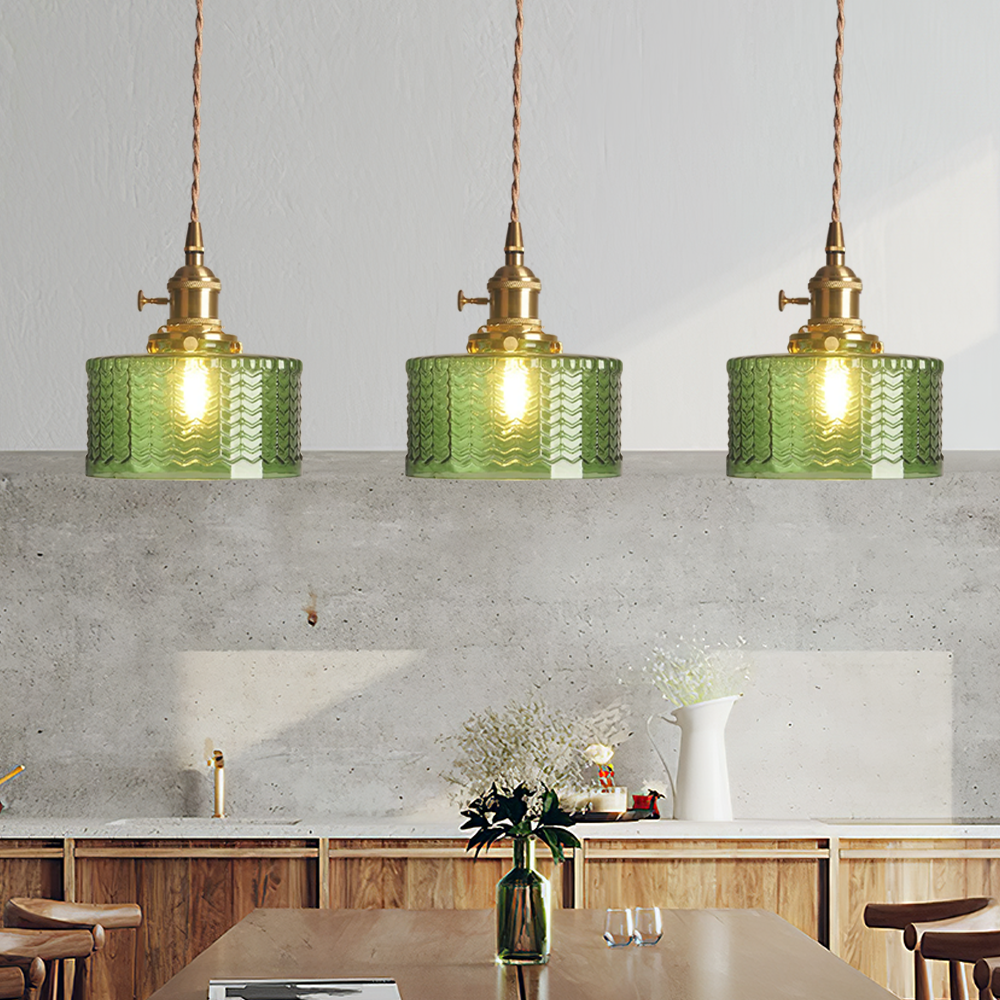 Vintage Glass Pendant Light For Kitchen