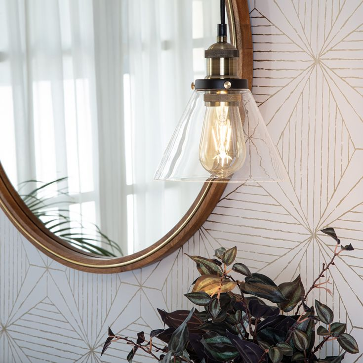 Nordic Clear Glass Bedside Pendant Light