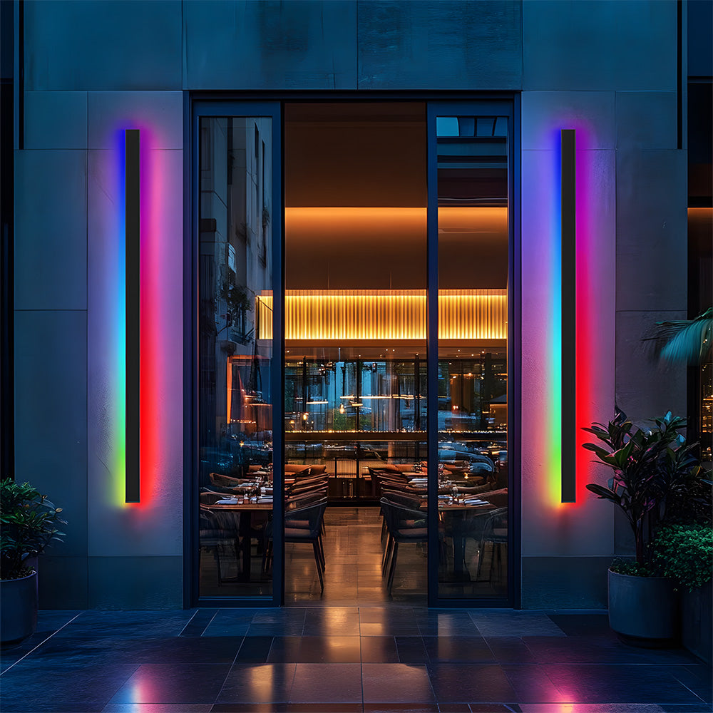Outdoor RGB Wall Lights IP65 Waterproof Long Wall Sconce with Remote