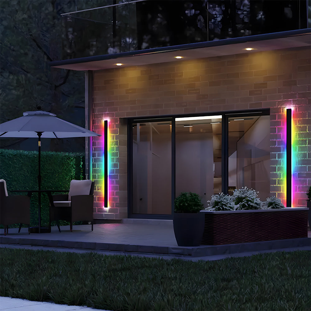 Outdoor RGB Wall Lights IP65 Waterproof Long Wall Sconce with Remote