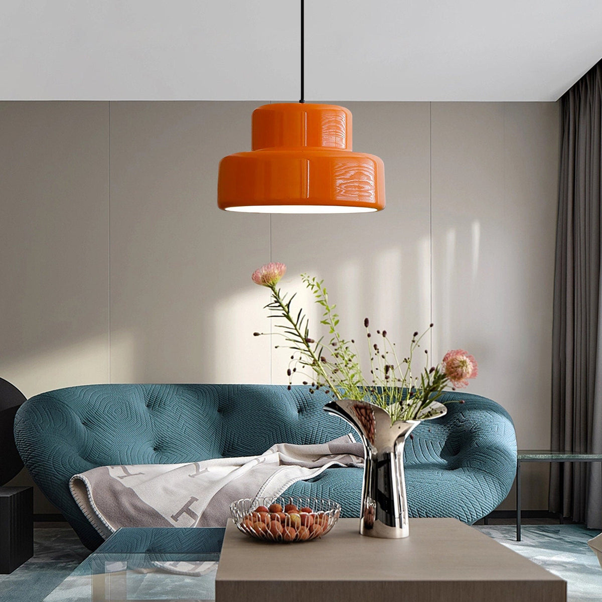 Bauhaus Vintage Orange Pendant Light For Dining Room