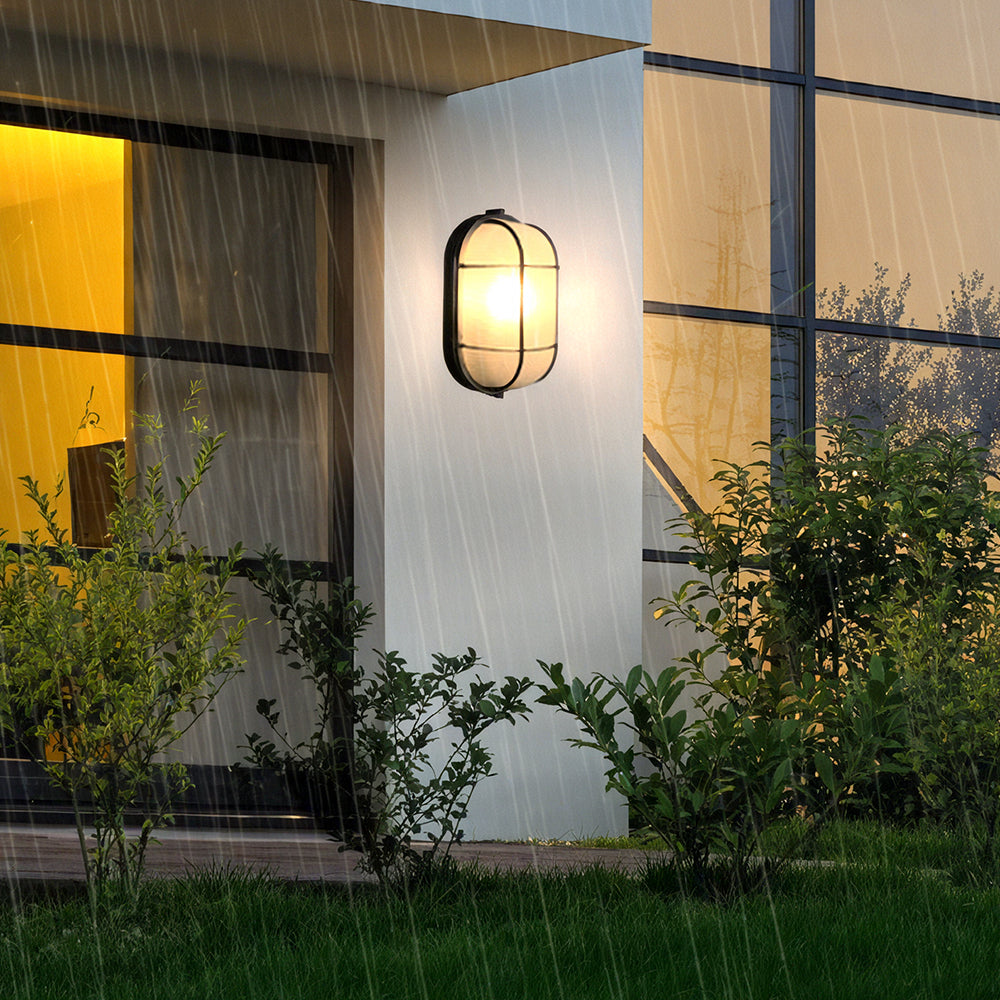 Black Round LED Outdoor Wall Light IP65