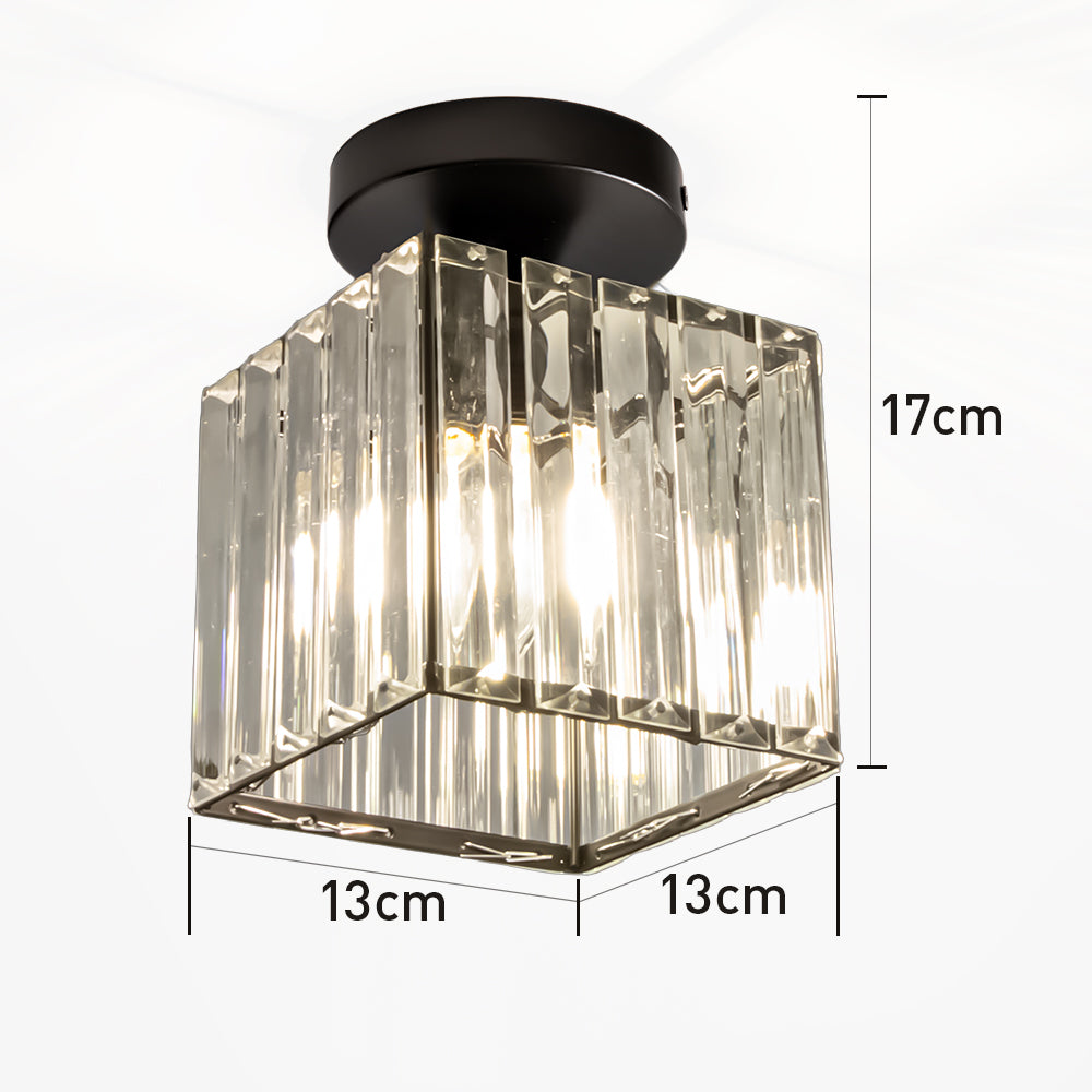 Mini Crystal Ceiling Light, black, E27, 13cm