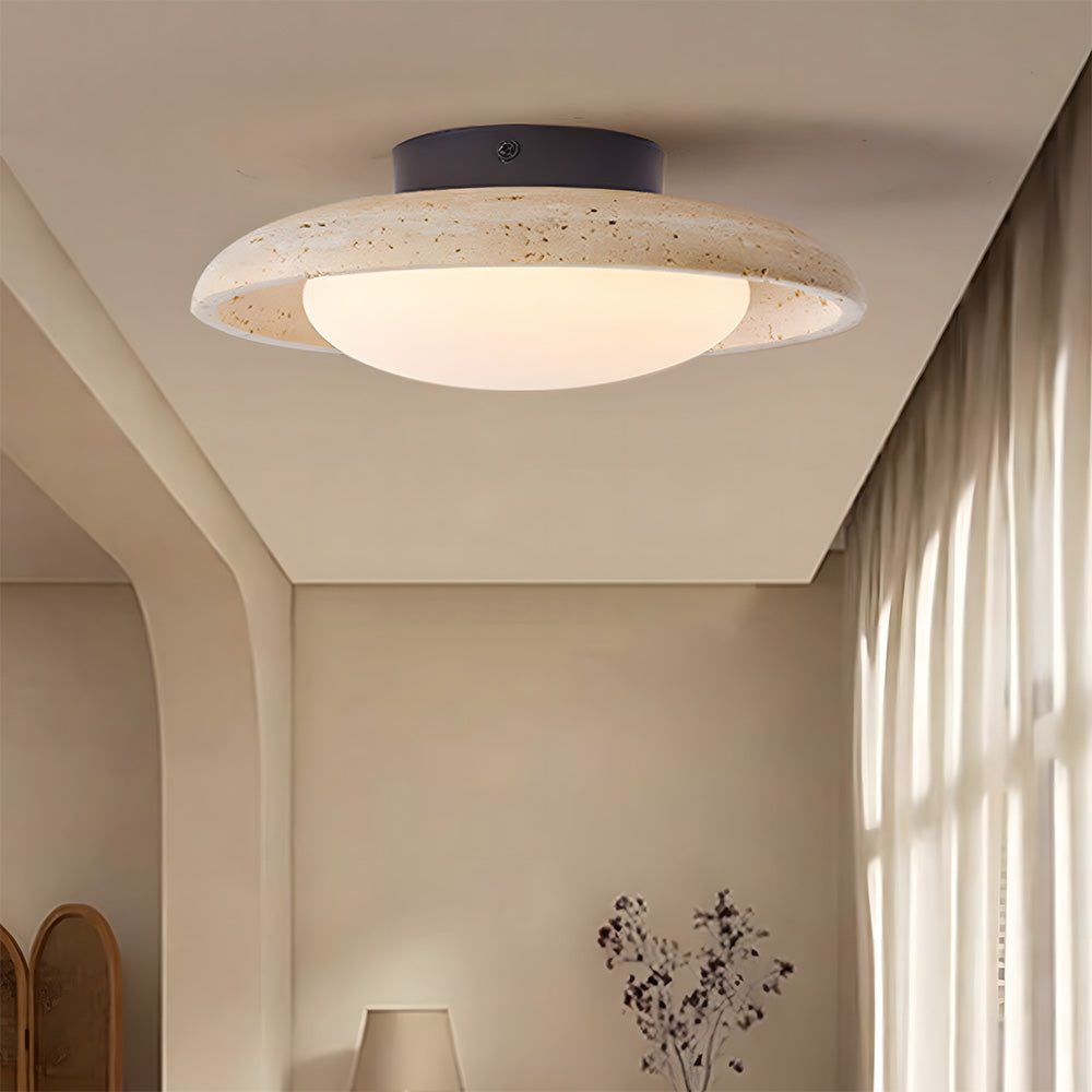 Wabi-Sabi Travertine Semi Flush Ceiling Lights For Hallway