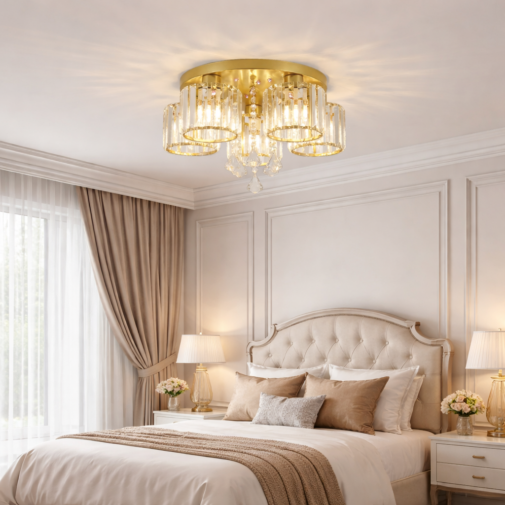 Contemporary Crystal Flush Mount Ceiling Lights