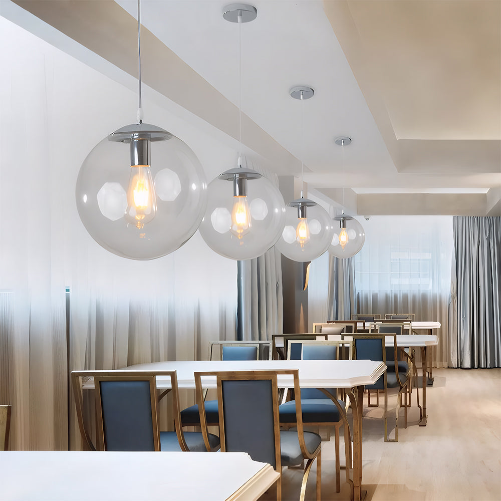 Modern Globe Pendant Light Sphere Glass For Living Room Kitchen