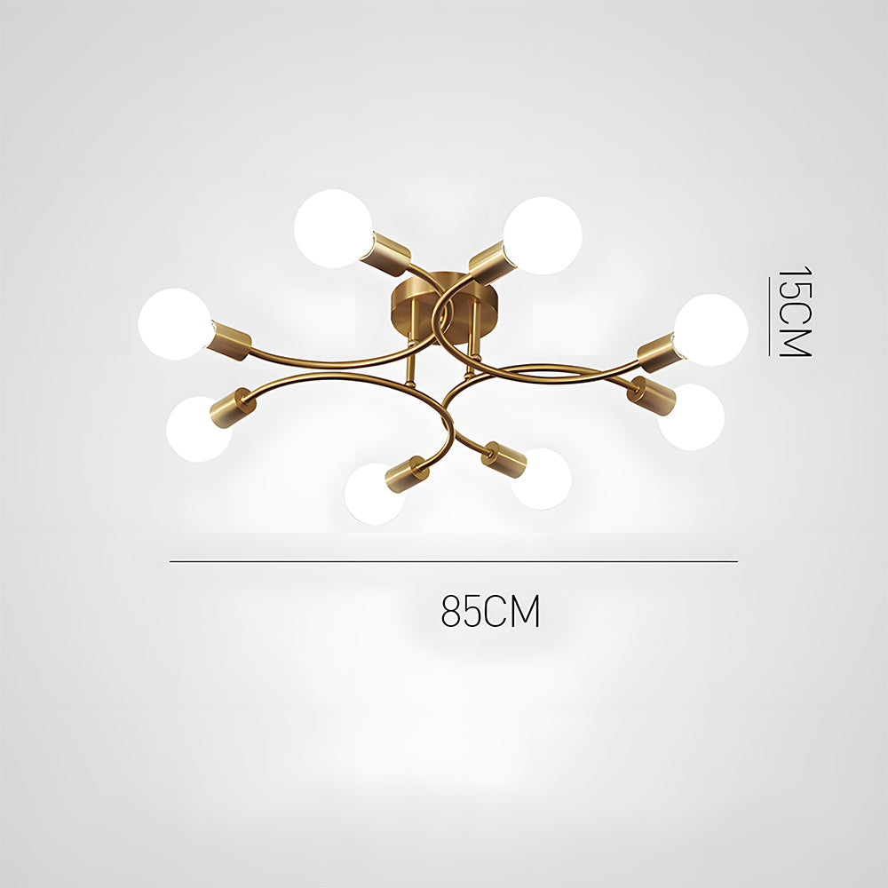 Creative Multi-Bulb Golden Bedroom Ceiling Light