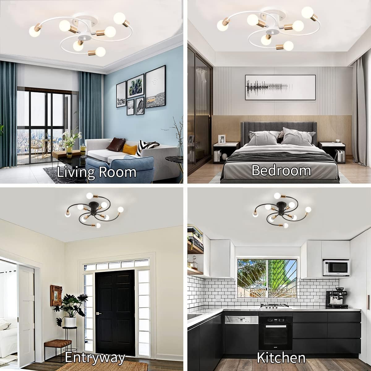 Light Luxury Multi-Head Living Room Ceiling Light